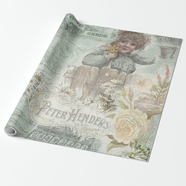 Vintage. Gardening. Wrapping Paper (Unrolled)
