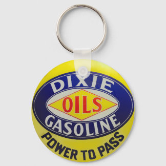 Vintage Gas Pump Dixie Oils Gasoline Hot Rod Era Key Ring