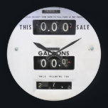 Vintage Gas Pump Face Large Clock<br><div class="desc">This clock featuring face from a vintage gas pump is perfect for anyone seeking an item that is retro,  vintage,  & one of a kind & looks not good only in any room,  but also is ideal for that special garage.</div>