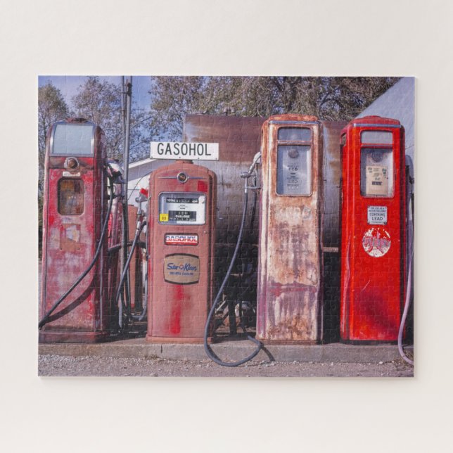 Vintage Gas Pumps Photo Jigsaw Puzzle (Horizontal)