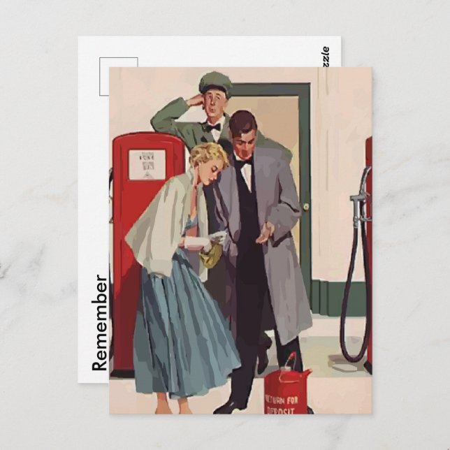 Vintage Gas Station Postcard (Front/Back)