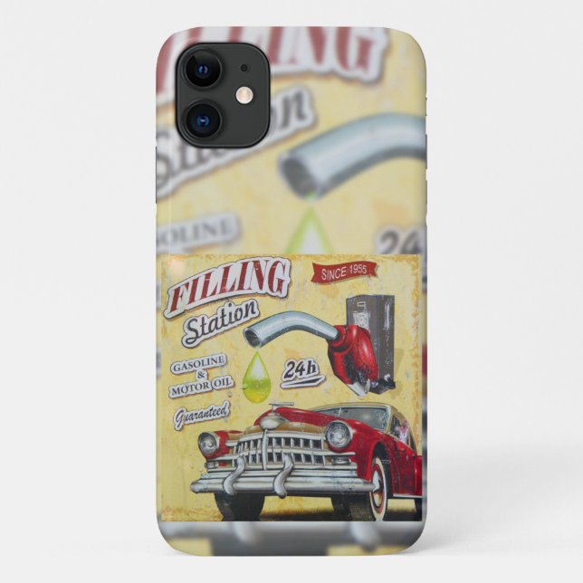 Vintage Gas Station sign. Case-Mate iPhone Case (Back)