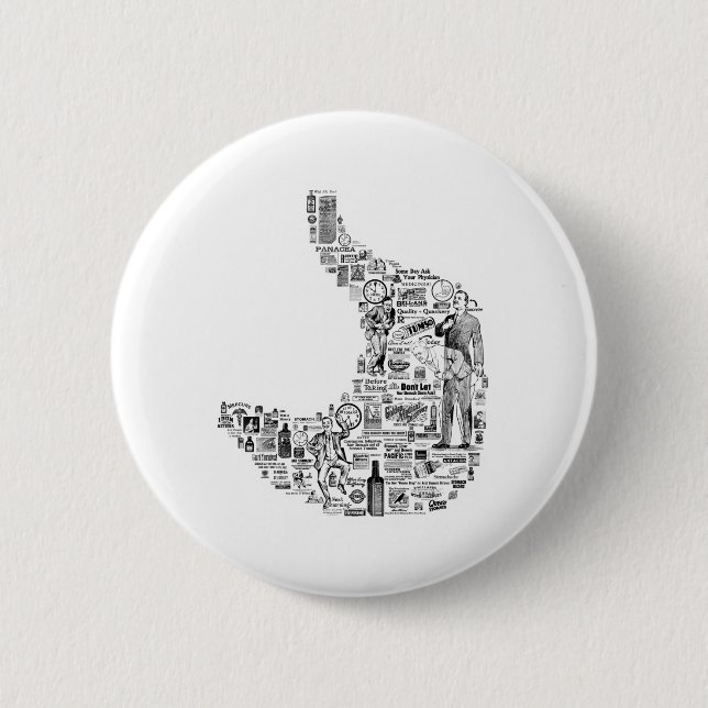 Vintage Gastroenterology - gastroenterologist gift 6 Cm Round Badge (Front)