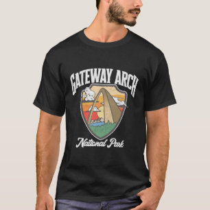 Vintage Gateway Arch National Park Retro Style Gra T-Shirt