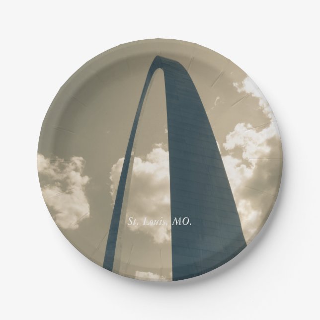 Vintage Gateway Arch Paper Plate (Front)