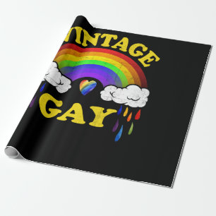 Vintage Gay LGBT Gay Pride Month Rainbow Wrapping Paper