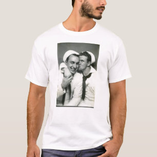 Vintage Gay Men Sailors Kiss Navy DADT T-Shirt
