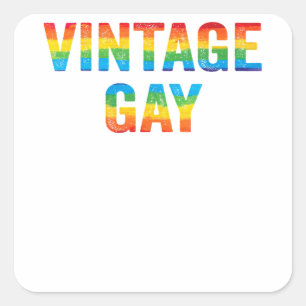 Vintage Gay Rainbow LGBTQ Distressed LGBT Gay Prid Square Sticker