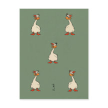 Vintage geese postcard