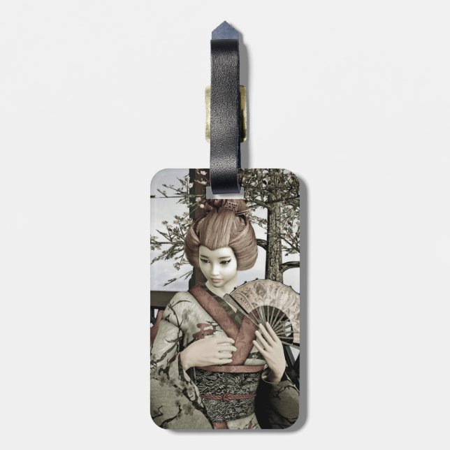 Vintage Geisha Luggage Tag (Back Vertical)