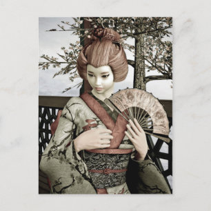 Vintage Geisha Postcard