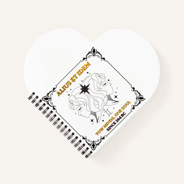 Vintage Gemini Zodiac tarot card poster  Notebook (Front)