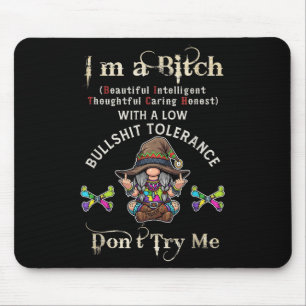 Vintage Gen X Gnome I’m A Beautiful Intelligent Mouse Pad