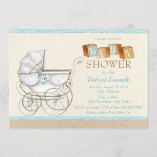 Vintage Gender Neutral Baby Shower Invitations