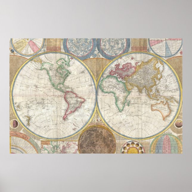 Vintage General Map of the World Poster (Front)