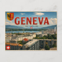 Vintage Geneva - Switzerland postcard