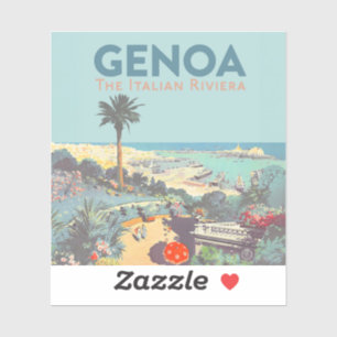 Vintage Genoa Italian Riviera Travel Poster 1931 