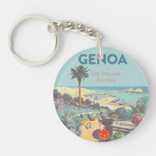 Vintage Genoa Italian Riviera Travel Poster 1931  Key Ring