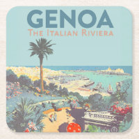 Vintage Genoa Italian Riviera Travel Poster 1931