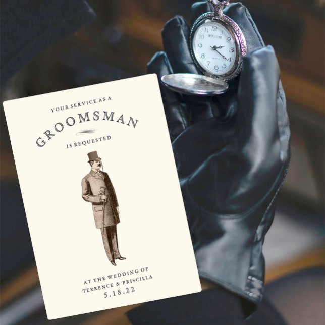 Vintage Gent | Groomsman Request Card (Creator Uploaded)