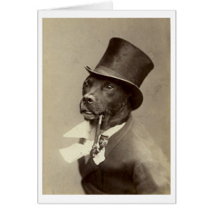 Vintage - Gentleman Dog with Top Hat & Pipe,