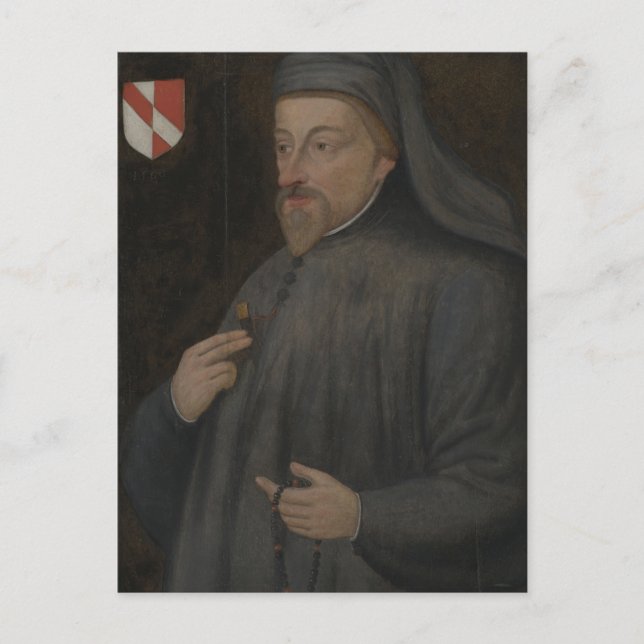 Vintage Geoffrey Chaucer Portrait Painting Postcard (Front)