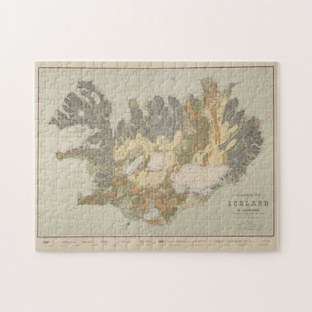 Vintage Geological Map of Iceland (1901) Jigsaw Puzzle (Horizontal)