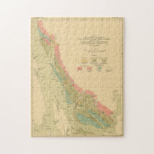 Vintage Geological Map of Juneau Alaska (1912) Jigsaw Puzzle