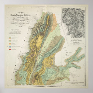 Vintage Geological Map of Lebanon (1842) Poster