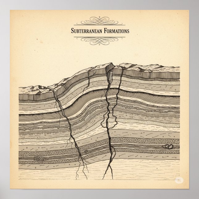 Vintage Geological Strata Poster (Front)
