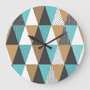 Vintage Geometric: Abstract Illustration. Large Clock