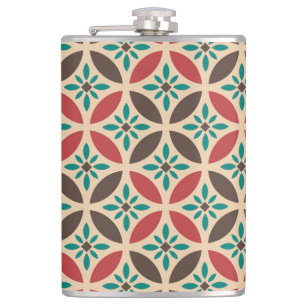 Vintage geometric, abstract seamless pattern. hip flask