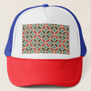 Vintage geometric, abstract seamless pattern. trucker hat