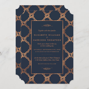 Vintage Geometric Art Deco Gatsby Wedding Invitation