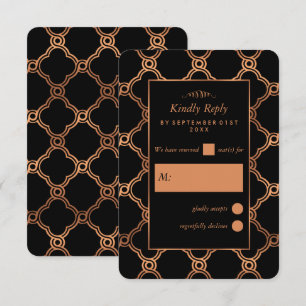 Vintage Geometric Art Deco Gatsby Wedding RSVP Card