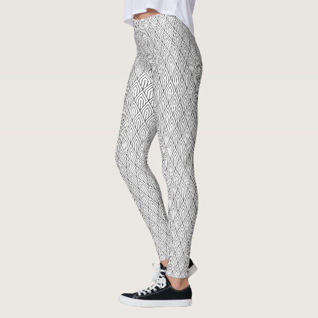 Vintage Geometric Art Deco Pattern  Leggings (Left)