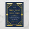 Vintage Geometric Art Deco Wedding Navy Blue Gold