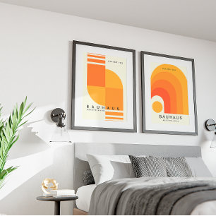 Vintage Geometric Art Poster   Mid-Century Modern