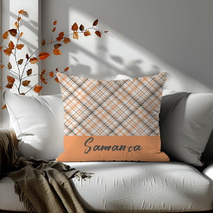 Vintage geometric beige name cushion