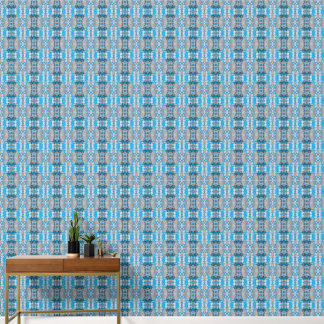 Vintage geometric blue and grey S-size pattern Wallpaper