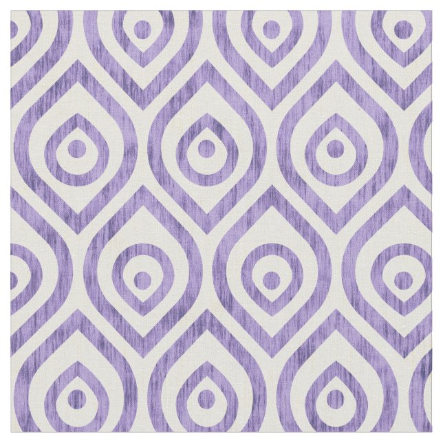 Vintage geometric blue ogee pattern. fabric (Close Up)