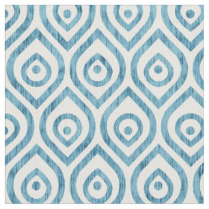 Vintage geometric blue ogee pattern. fabric