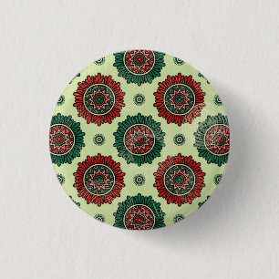 Vintage Geometric Circle Dots Boho Mandala 3 Cm Round Badge