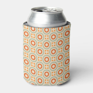 Vintage Geometric Circle Pattern Can Cooler