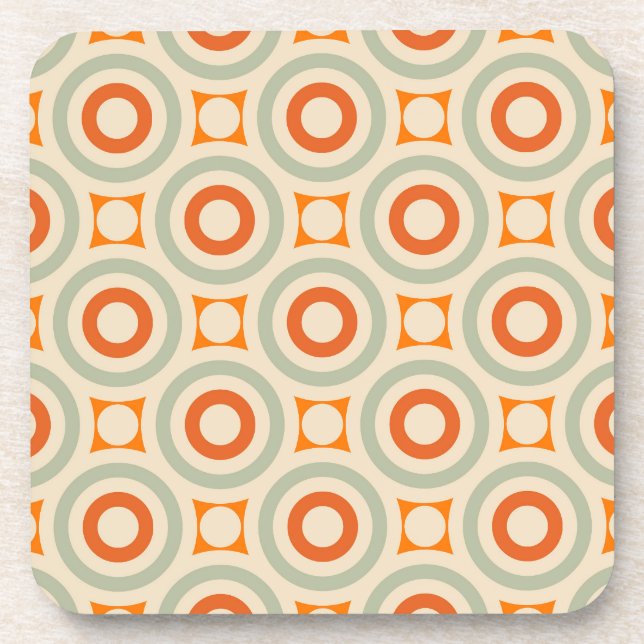 Vintage Geometric Circle Pattern Coaster (Front)
