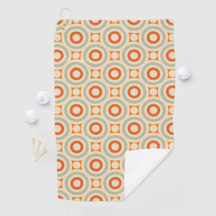 Vintage Geometric Circle Pattern Golf Towel