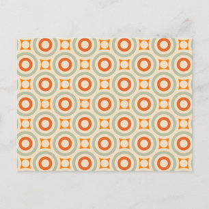 Vintage Geometric Circle Pattern Holiday Postcard