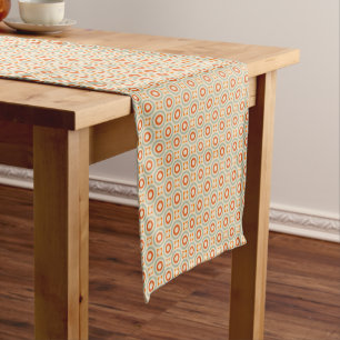 Vintage Geometric Circle Pattern Short Table Runner