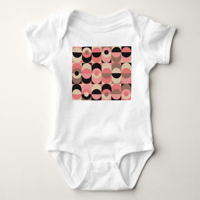 Vintage Geometric: Classic Seamless Pattern Baby Bodysuit (Front)
