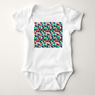 Vintage geometric, diamond shape pattern. baby bodysuit